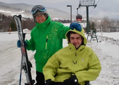 Patrick and Maryanne getting ready to ski at the Stowe Gondola