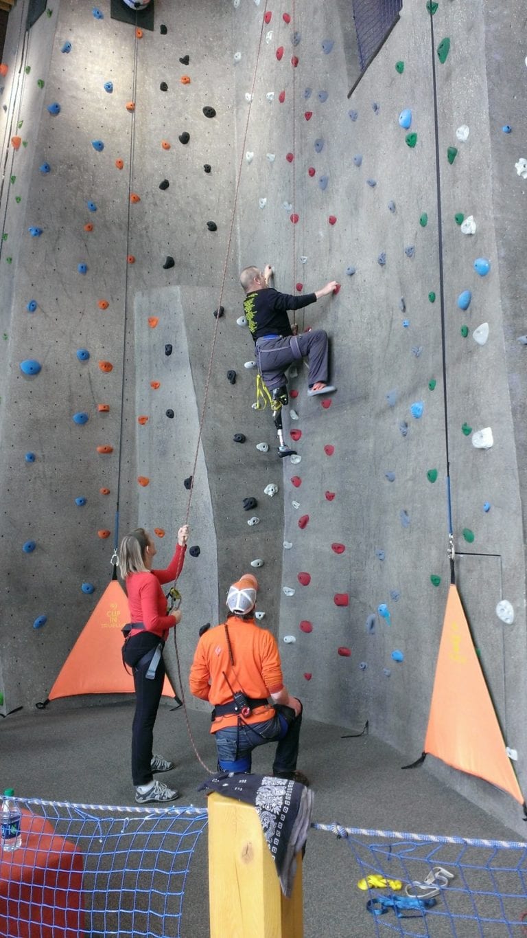 Indoor Rock Climbing Green Mountain Adaptive Sports
