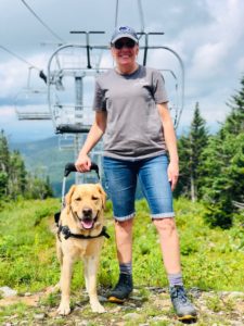 Cooper and Jennifer enjoy a hike in Stowe together