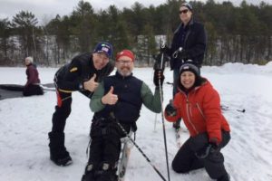 Happy participants at the Biathlon at the Waterbury Winterfest