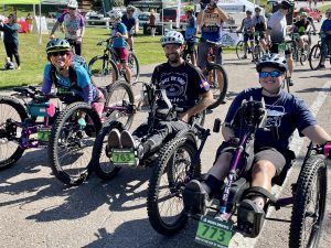 Adaptive Athletes at the start of the Race to the Top of Vermont
