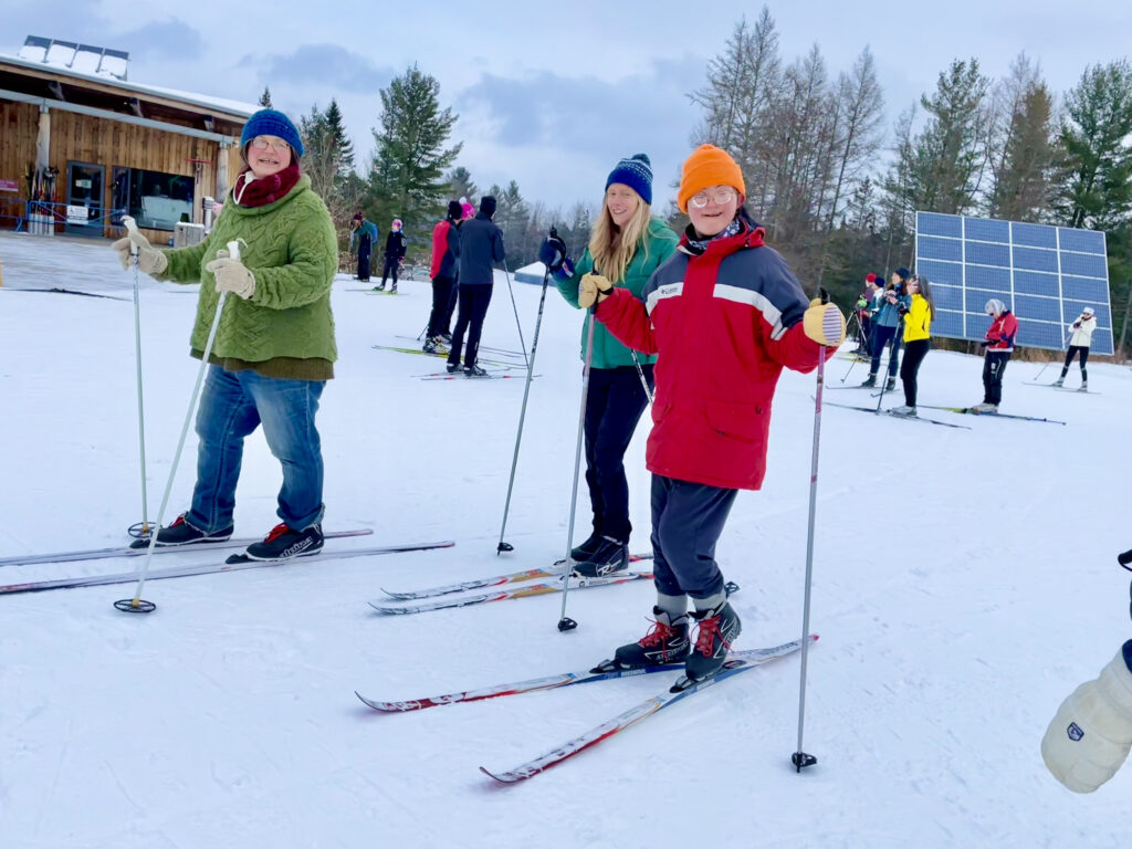 Nordic Skier having a blast