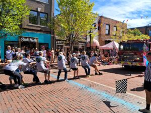 VCF staff participating in the 21st annual Fire Truck Pull in support of Outright Vermont, held on September 28, 2024.