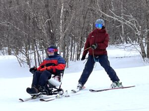 Skier controls the TetraSki