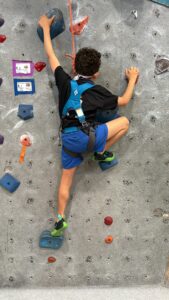 Our son's PT is delighted he is getting into climbing, increasing his gross motor skills and balance.