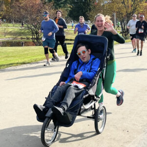 Jack and Molly crossed the finish line in a blazing 35 minutes.