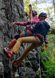 Climber Amy MacDonald loved her experience at CRAGVT. Photo Credit: Julia Vitale, Petra Cliffs.