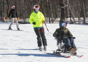 Allie P and Allie B demonstrated their technique in the new Stowe TetraSki.