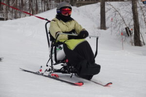 Rachel is loving every minute in the Snow’Kart.