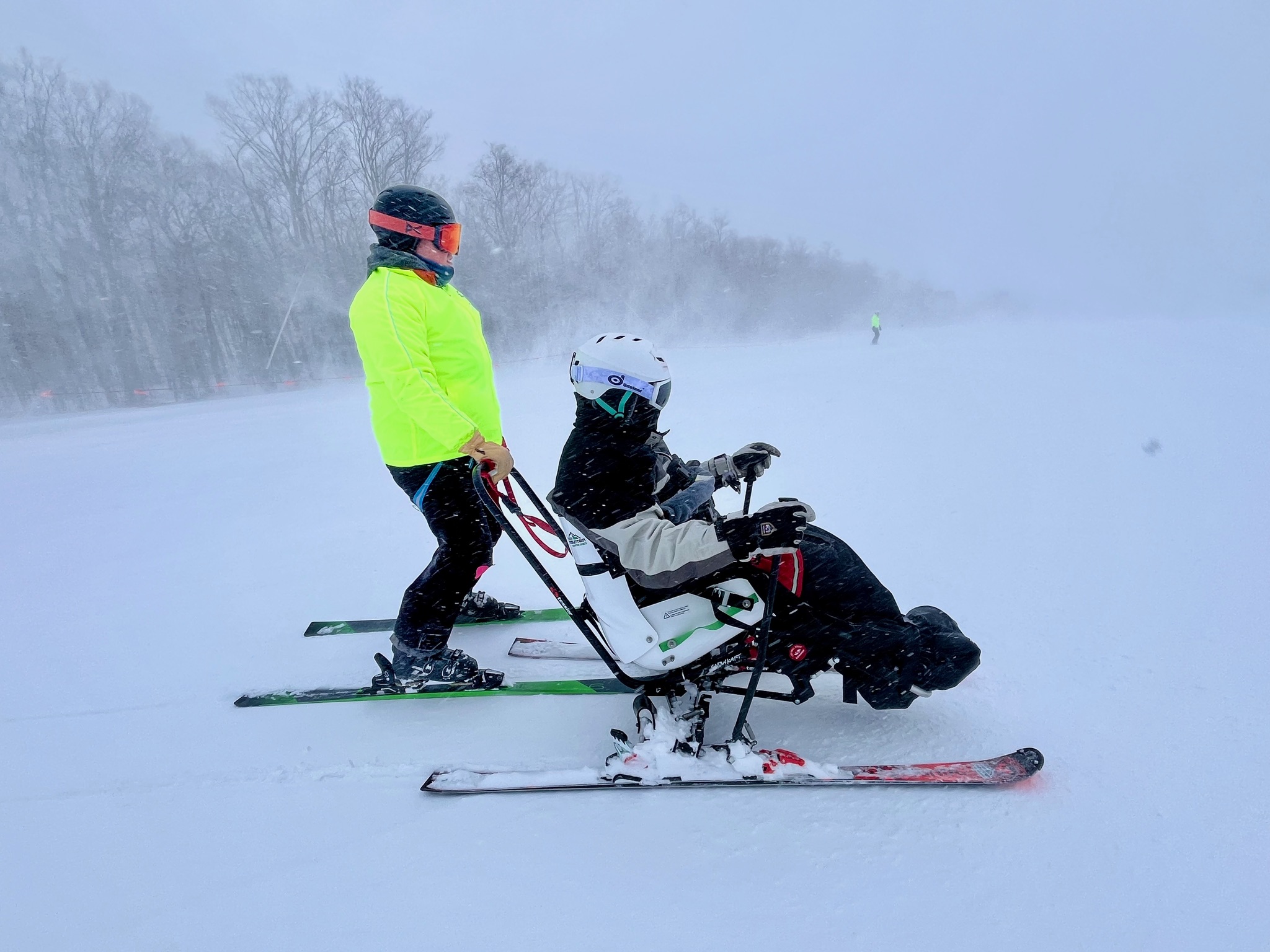 All bundled up enjoying the SnowKart at Stowe with instructor Sterling Anderson.