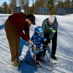 A young skier enjoyed the junior ski slider.