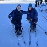 Patrick Standen (NDAA) and Edie Perkins (KBF) enjoy their time in the sit ski.