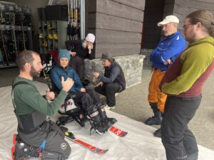 TRAILS coaches train Stowe instructors in fitting.