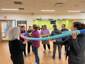 Swim instructors participating a training at the YMCA in Burlington, VT.