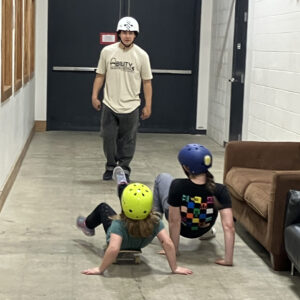 Crab Walk down the hallway.