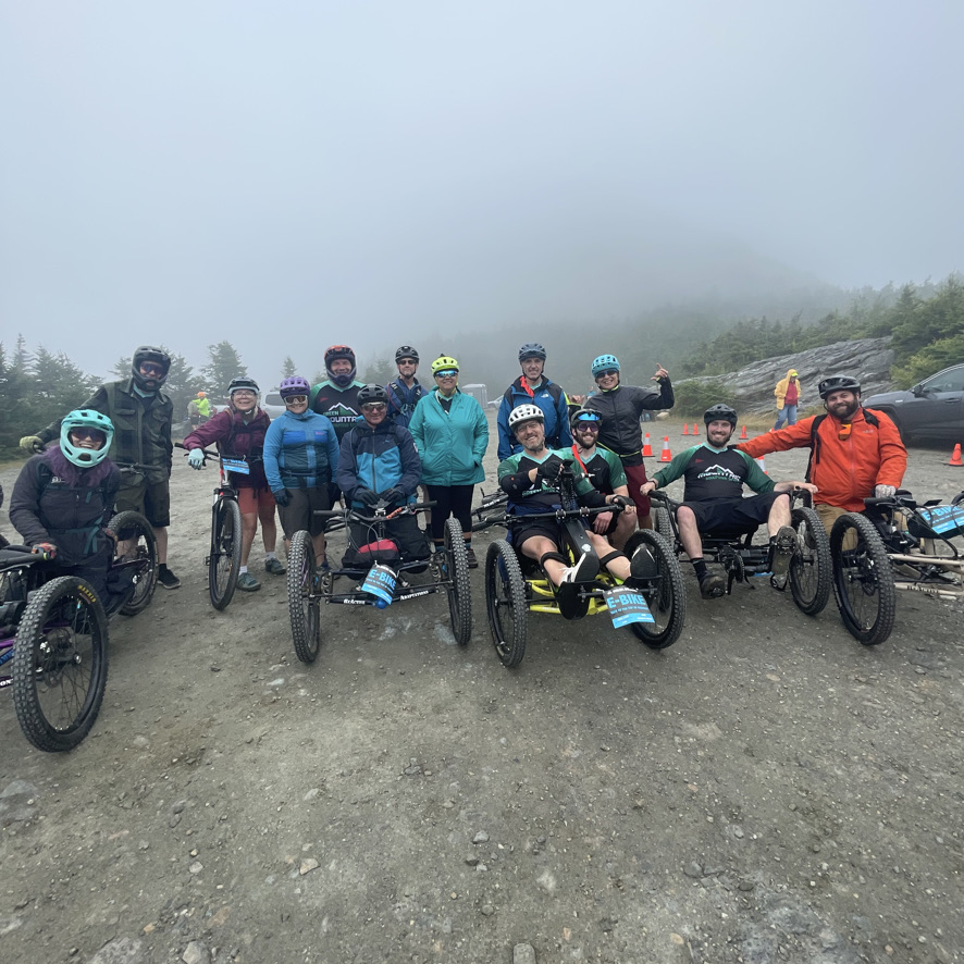 A dozen adaptive athletes on bikes