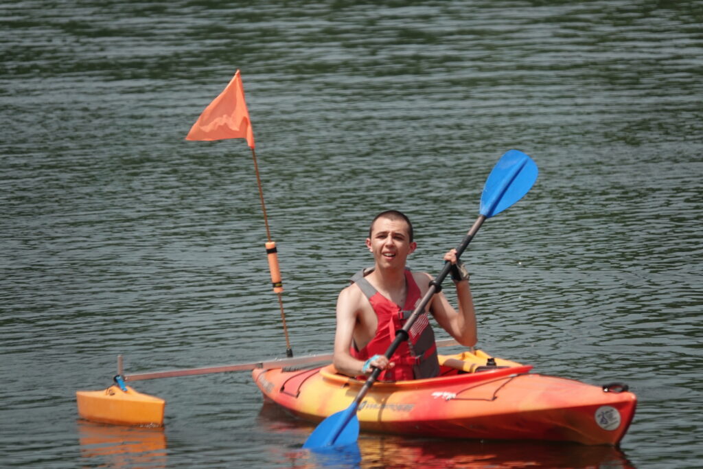 Brandon has made remarkable progress in his kayaking skills over the past few years.
