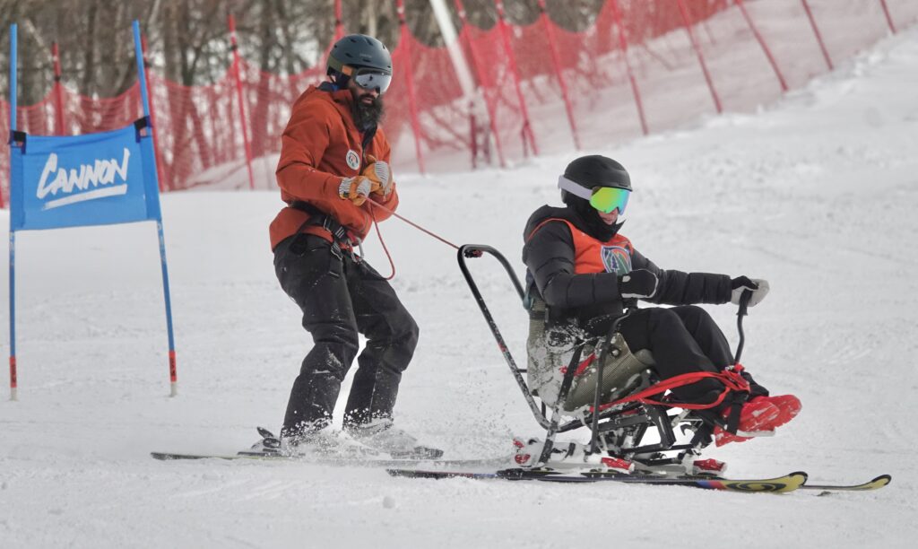 Nechie Fischman racing in the Snow'Kart.