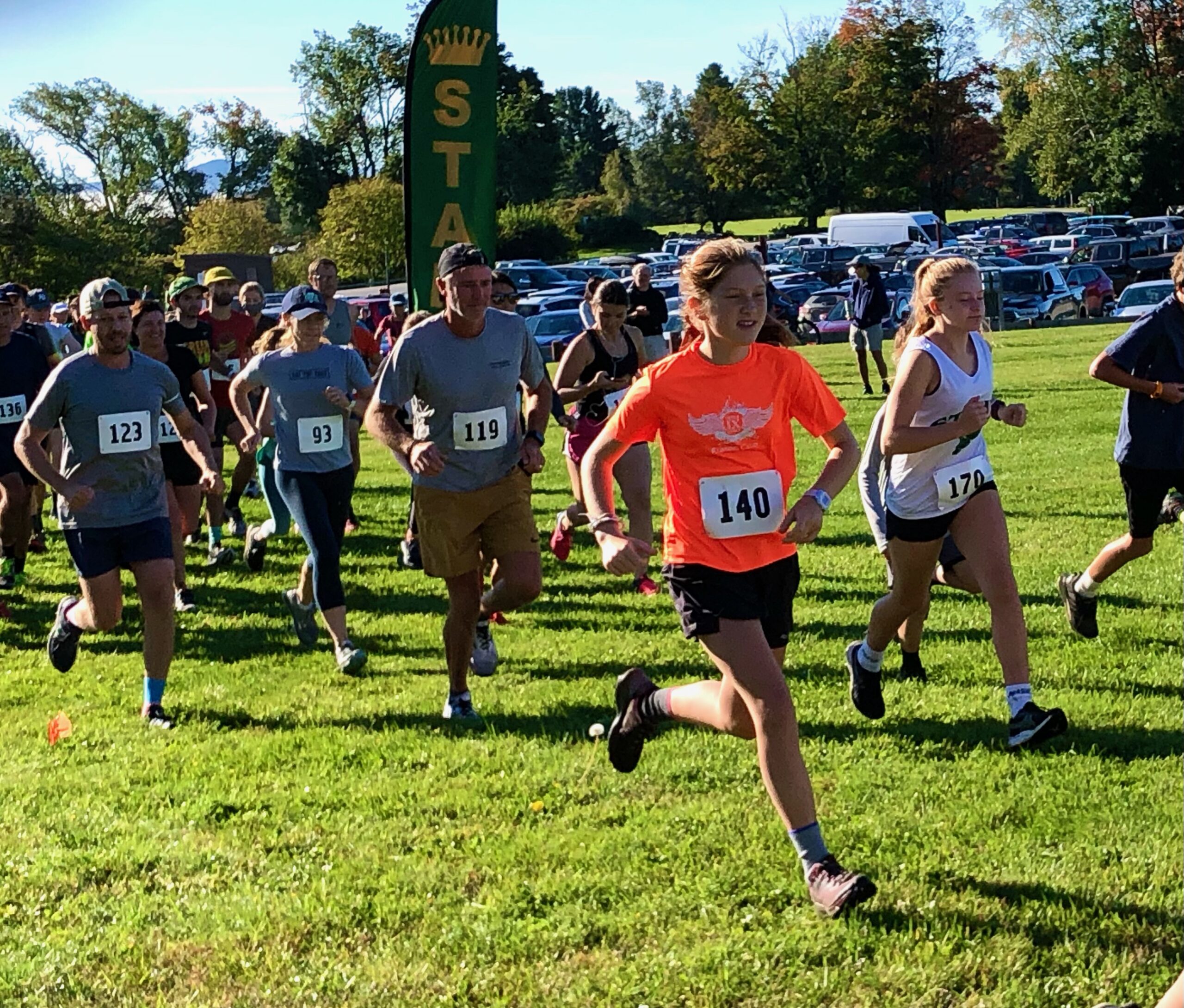 Runners take the start at the Trapp Cabin Trail Race.