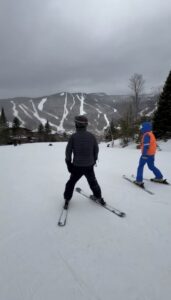 Mike Dougherty skiing